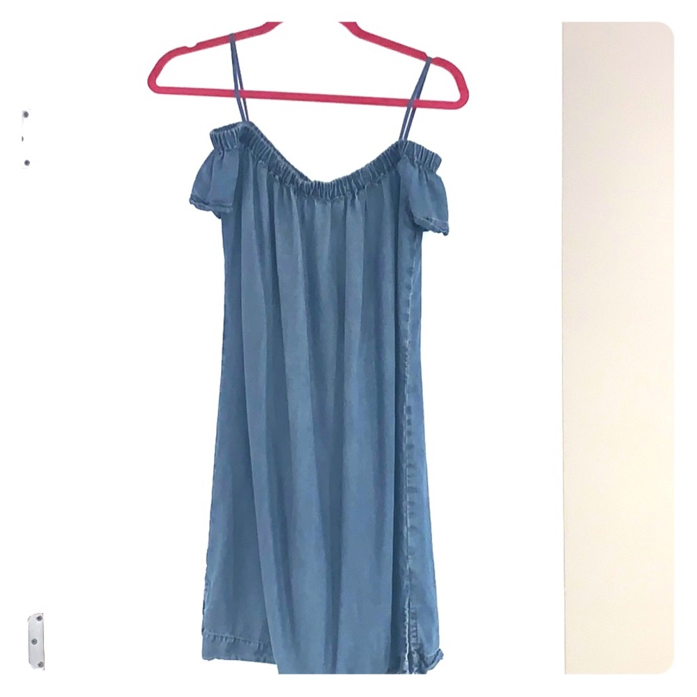 Off the shoulder denim dress